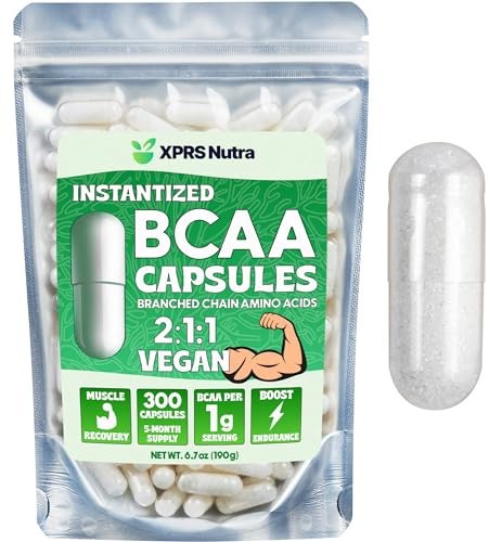 XPRS Nutra BCAA Amino Acids 300 Capsules – Premium BCAAS Amino Acids Supplement