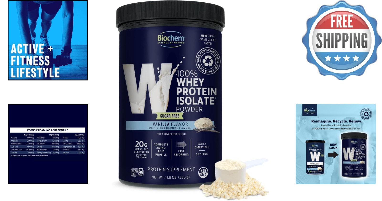 20g Sugar-Free Whey Protein – Gluten-Free, Keto-Friendly Vanilla Delight