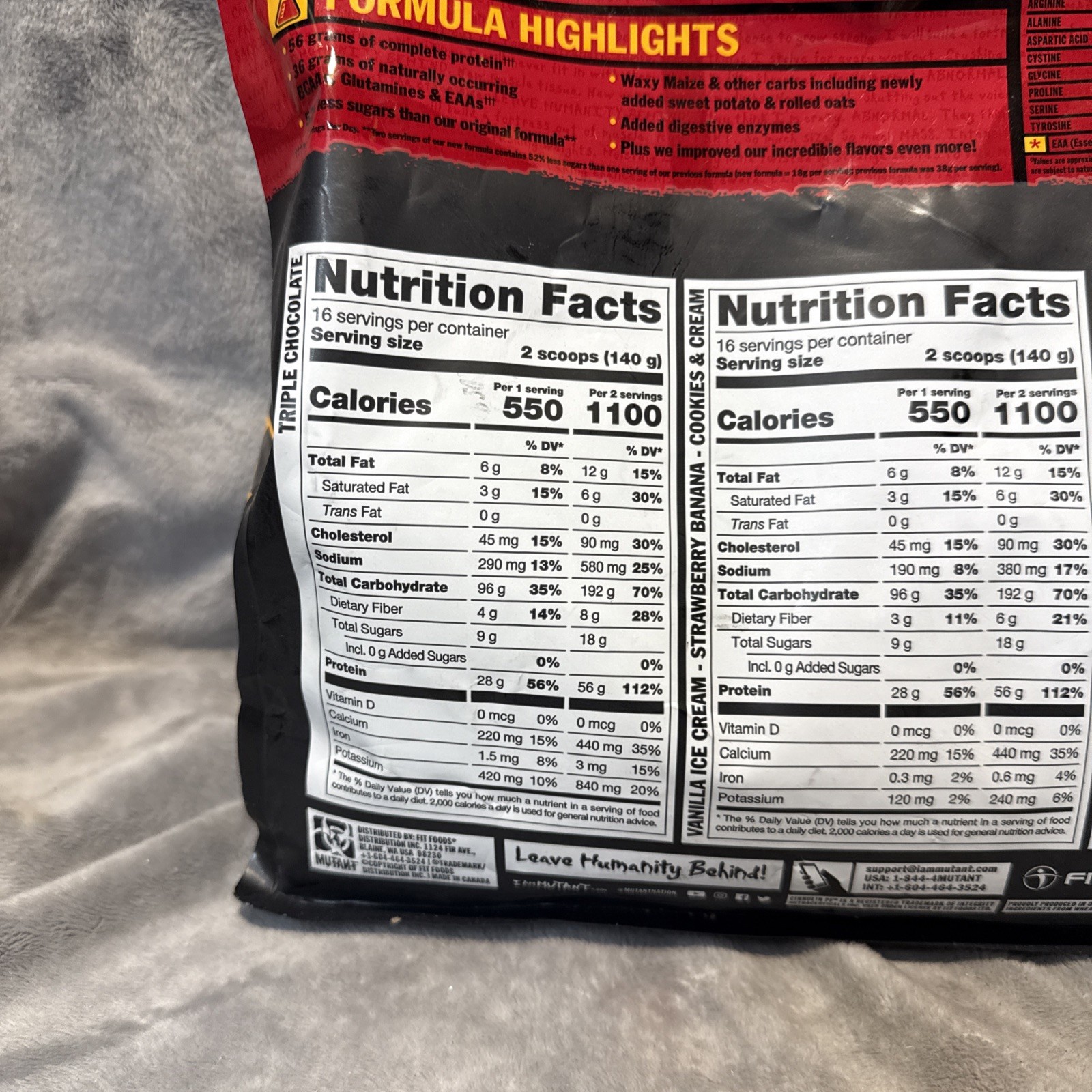 Fit Foods Mutant Mass – Muscle Mass Gainer Vanilla Ice Cream 5 lbs