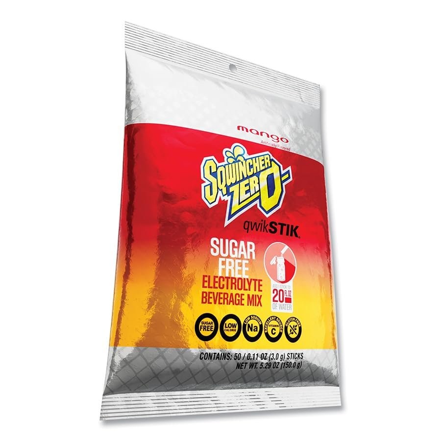 Sqwincher Bundle: (50) Mango Zero Qwik Stiks (20oz Yield) & (50) Sqweeze…