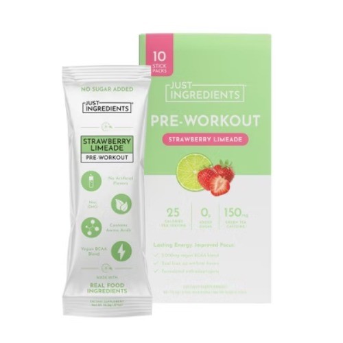Just Ingredients Pre-Workout Sports Drink Powder Packet – Strawberry Limeade