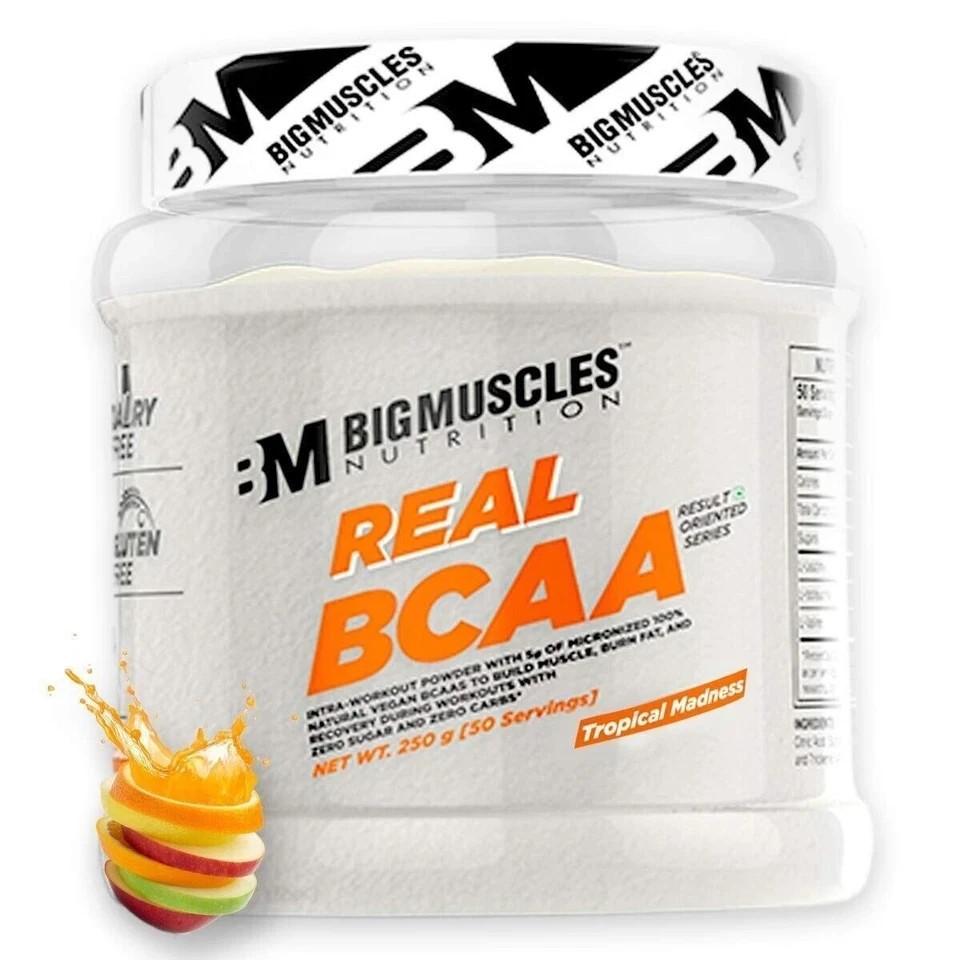 Bigmuscles Nutrition Real BCAA (Pack of 50 Servings) /TROPICAL MADNESS /250 gm