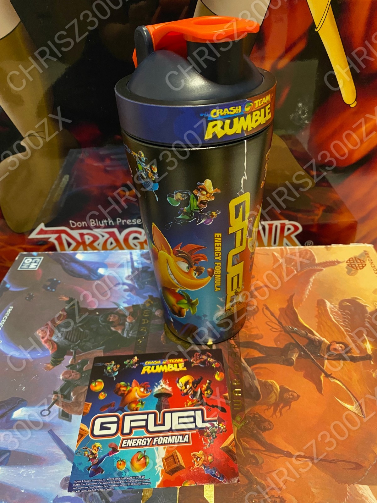 GFUEL Crash Bandicoot Wumpa Fruit Metal Shaker Cup + Sticker ONLY G FUEL