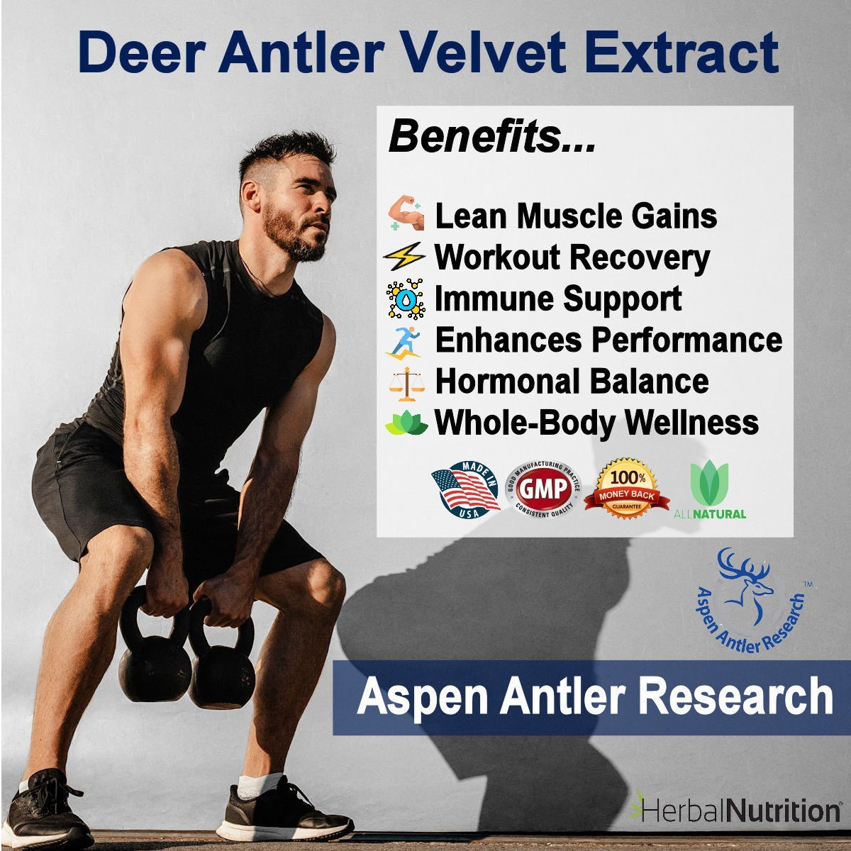 Deer Antler Velvet Extract Spray – IGF-1 | 200mgs, 2 Pack | 43X Concentration!