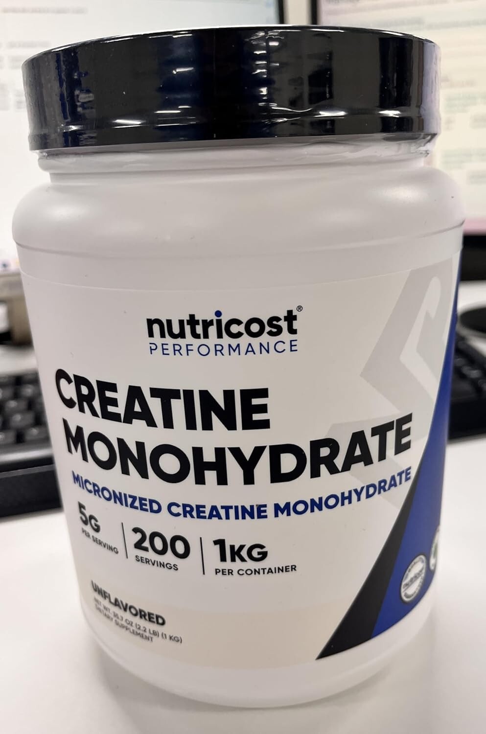 Micronized Pure Creatine Monohydrate 1 KG – No Additives, Vegetarian Formula