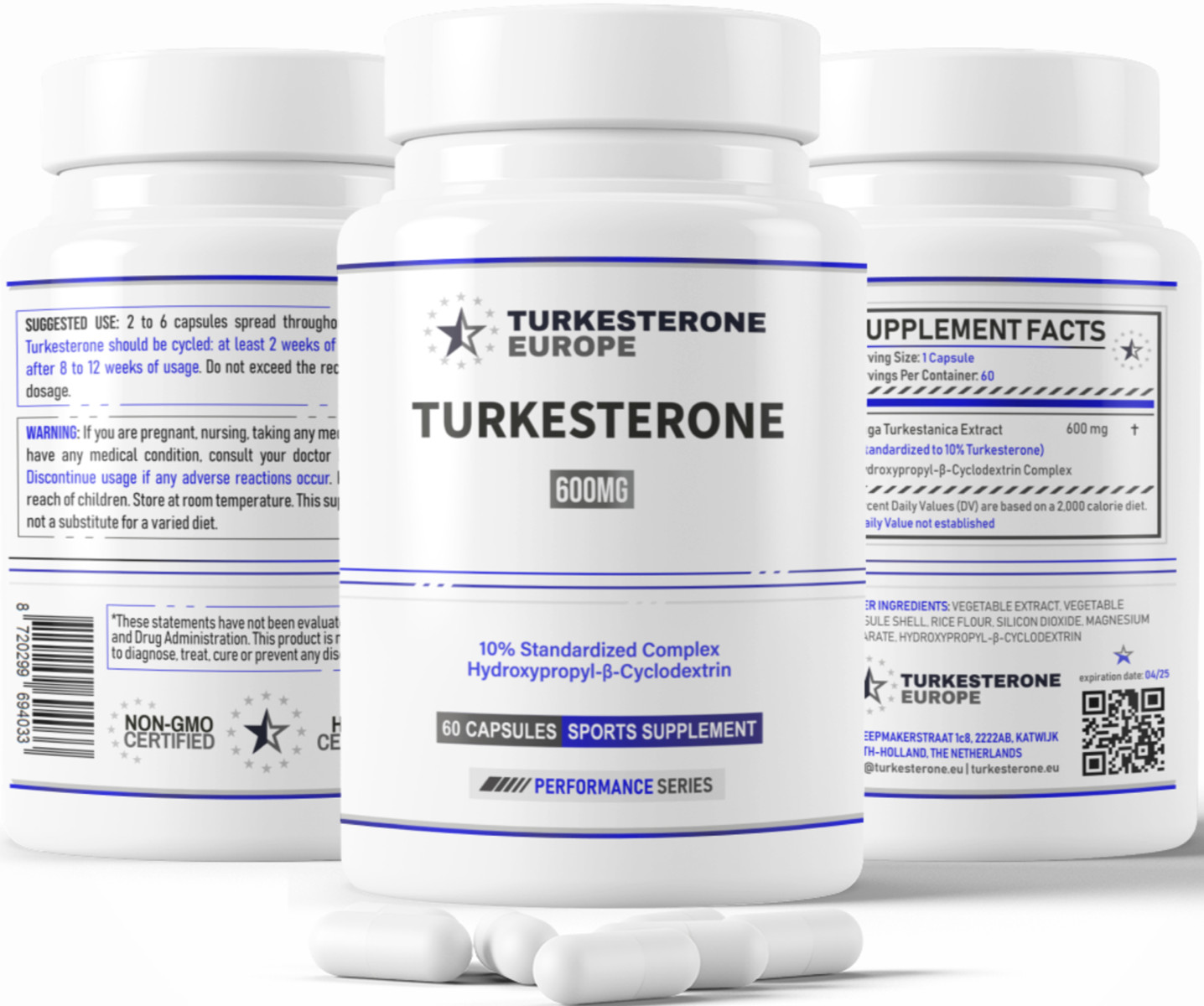 Turkesterone 10% Complex with Hydroxypropyl-β-Cyclodextrin – Bundle (180x600mg)