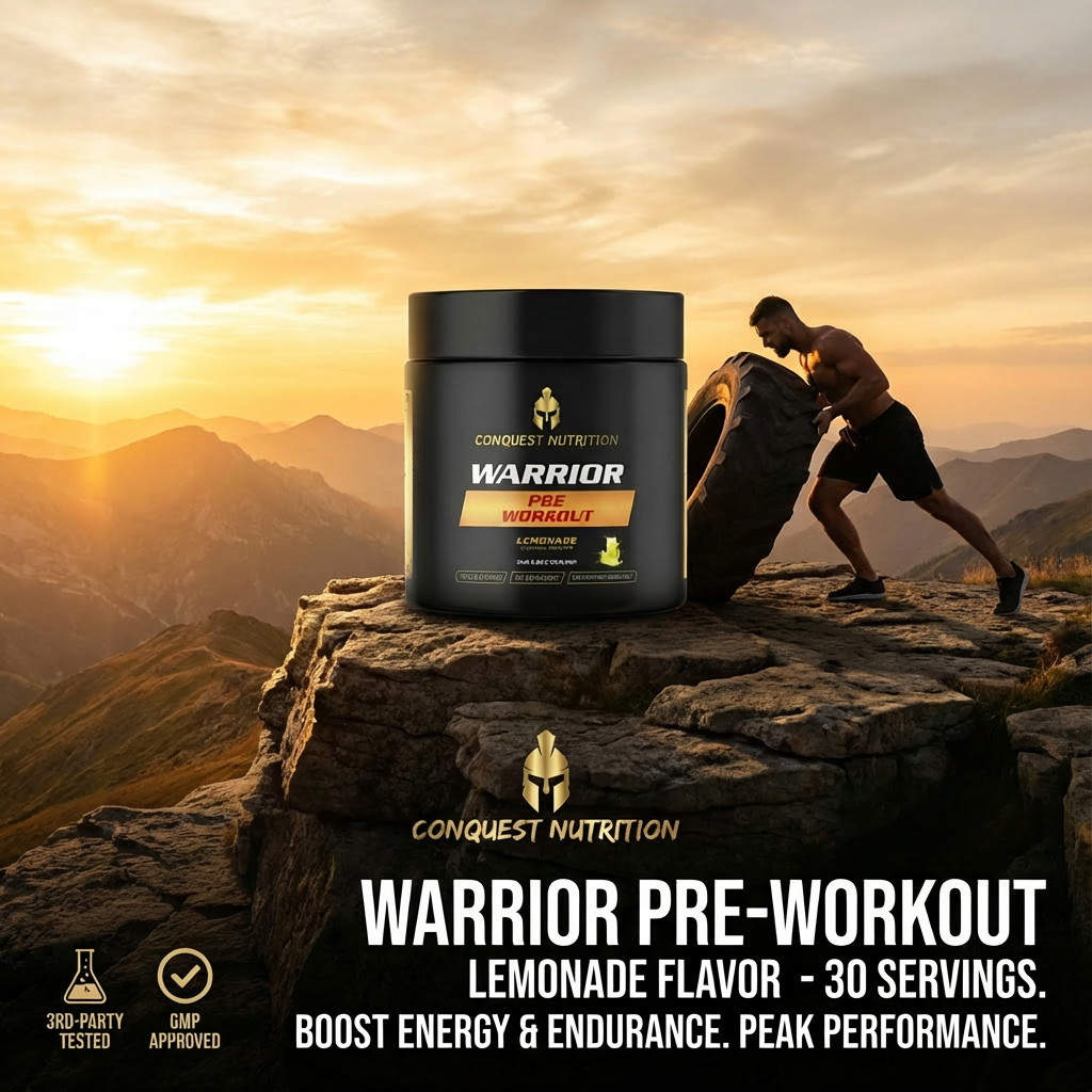 Conquest Warrior Pre Workout Lemonade 30 Servings Energy Endurance Focus Pump