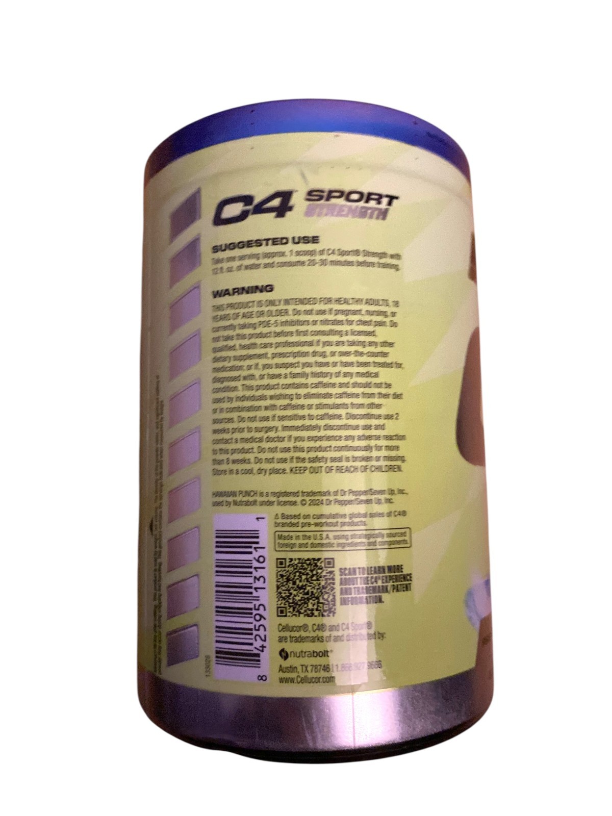 C4 Sport Strength Hawaiian Punch Berry Blue Typhoon Pre-Workout 20 Servings 406g