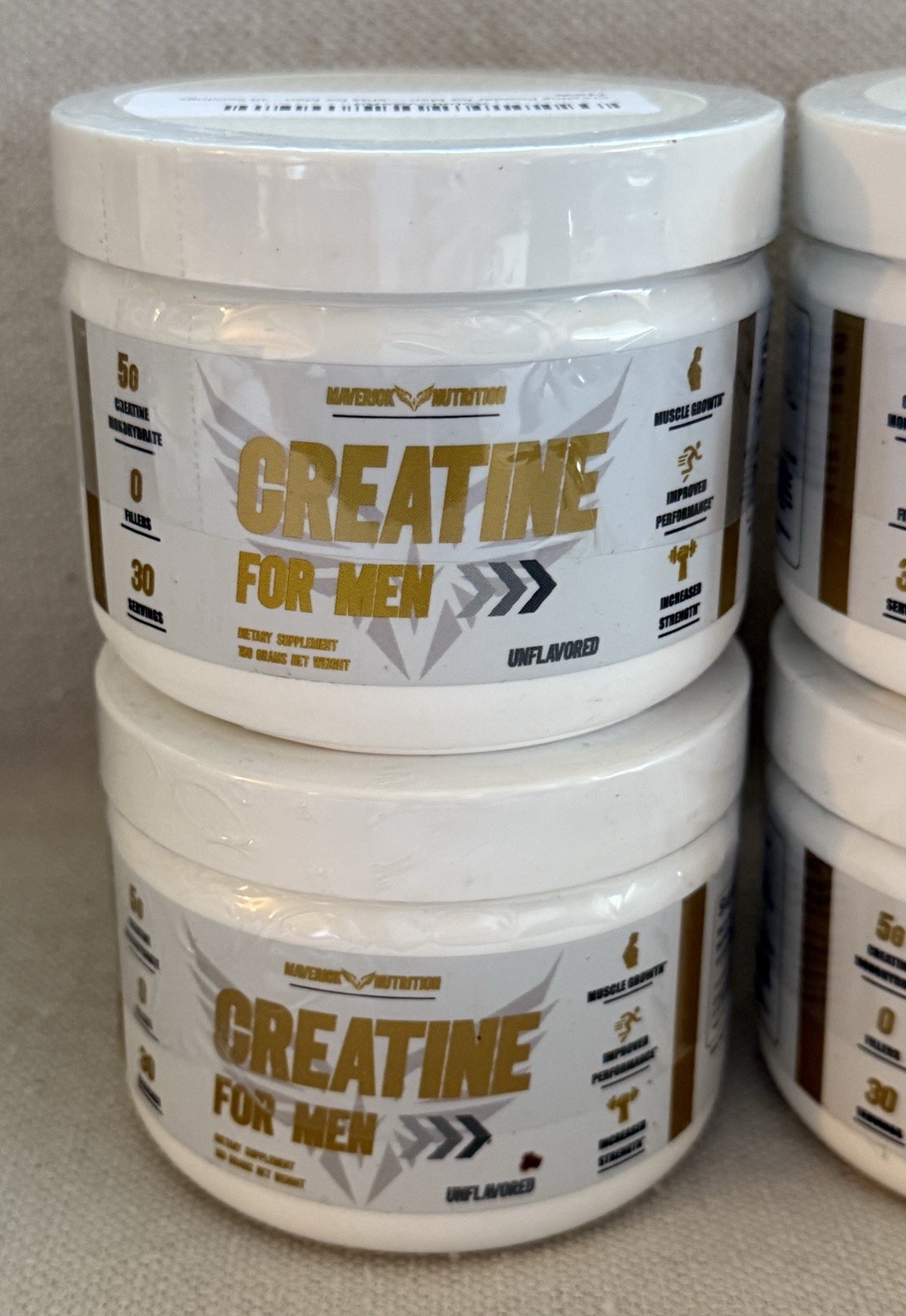 6 Pk Maverick Nutrition Creatine Monohydrate Powder for Men 30 Servings Exp 6/26