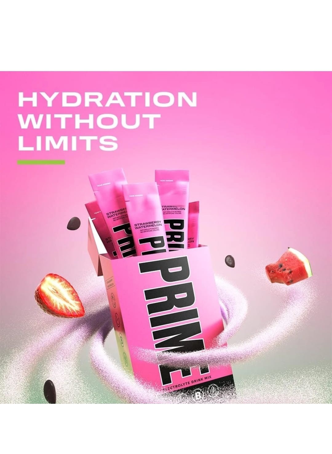 Prime Hydration Sticks Strawberry Watermelon – 12 Boxes = 72 Sticks Exp 10/2025