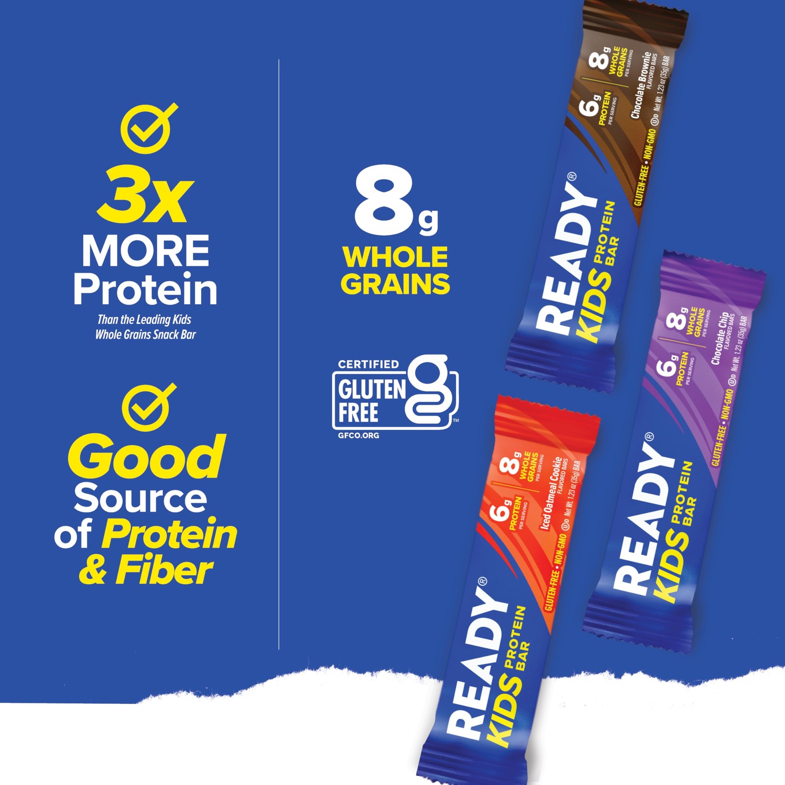 Ready Kids Protein Bars 6G Protein 4G Fiber 8G Whole Grains Per Bar Chocolate