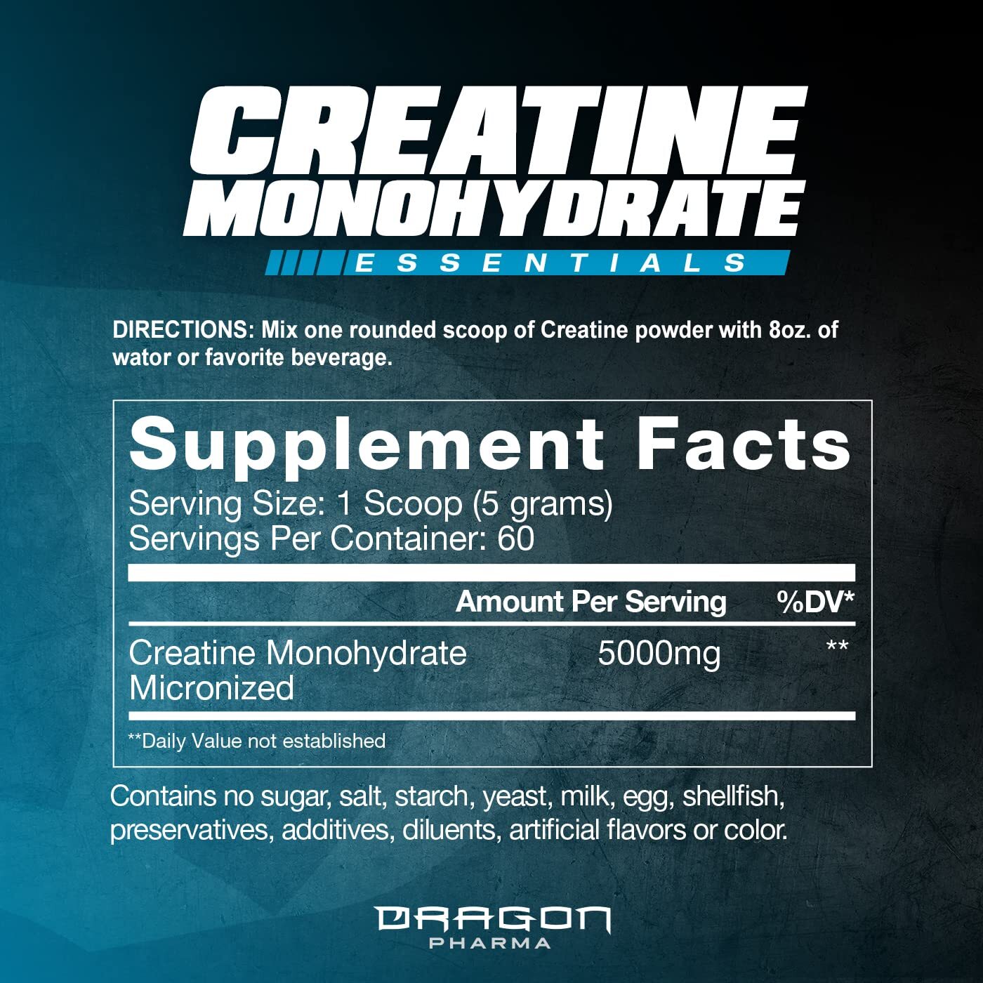 DRAGON PHARMA Creatine Monohydrate Aid Muscle Recovery Post-Workout Supplemen…