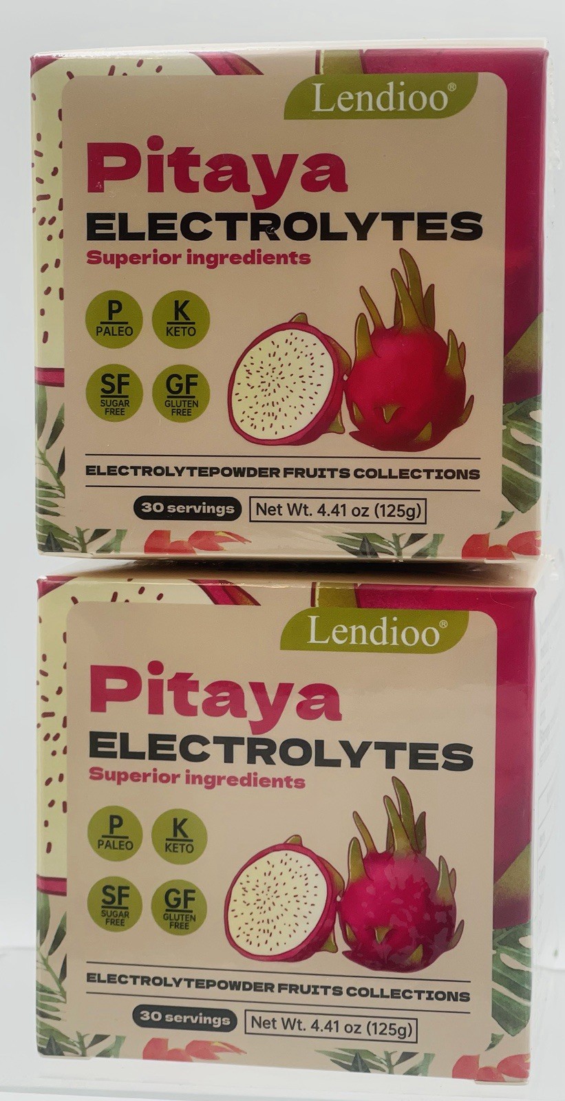 Lot of 2 Pitaya Flavor Electrolytes Powder 4.41 oz Sugar-Free Gluten-Free BNIB