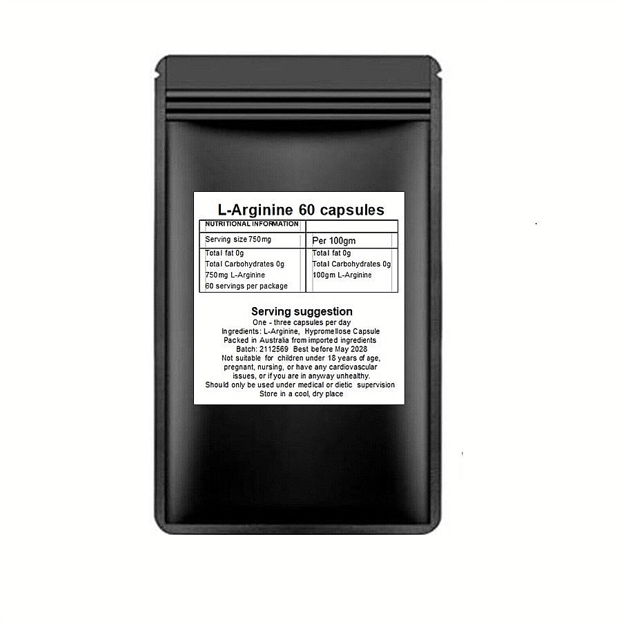L Arginine 750mg veggie 60 CAPSULES, pill tablet