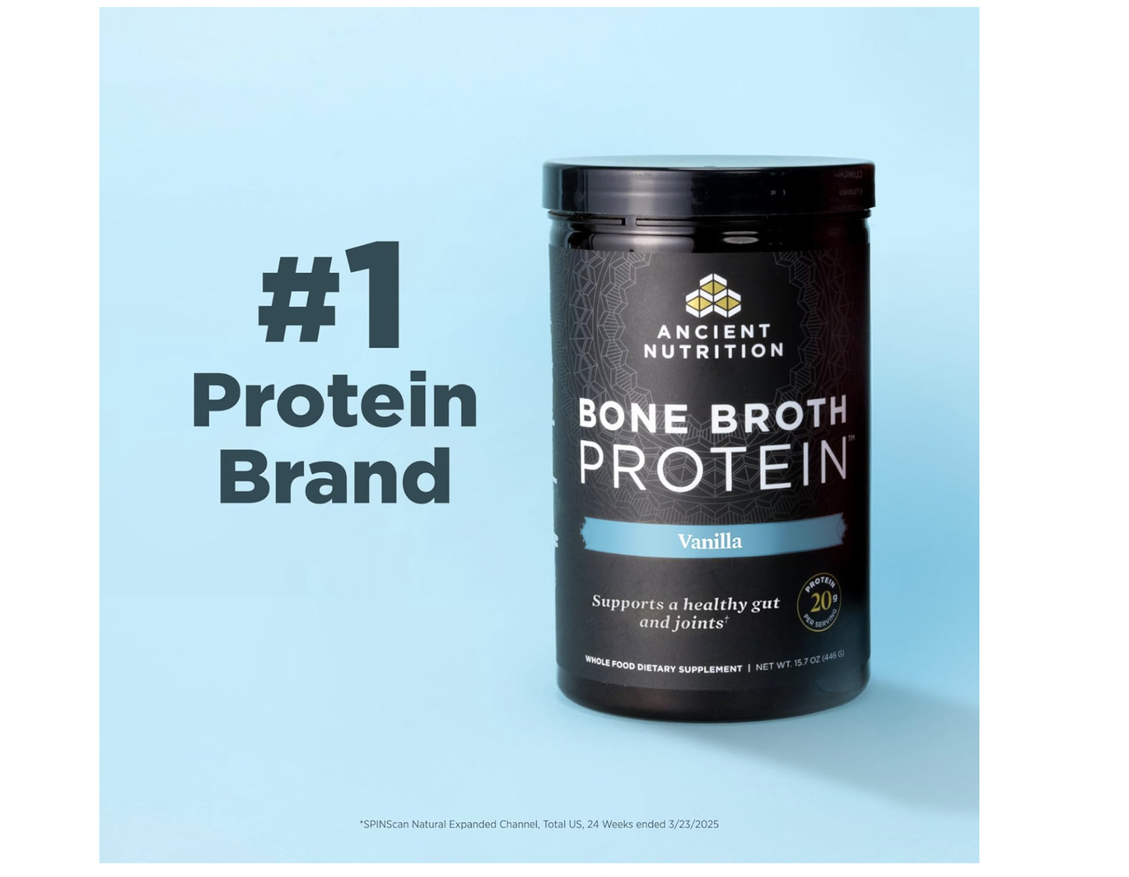 Ancient Nutrition Bone Broth Protein Powder Vanilla 40 Servings New !!!