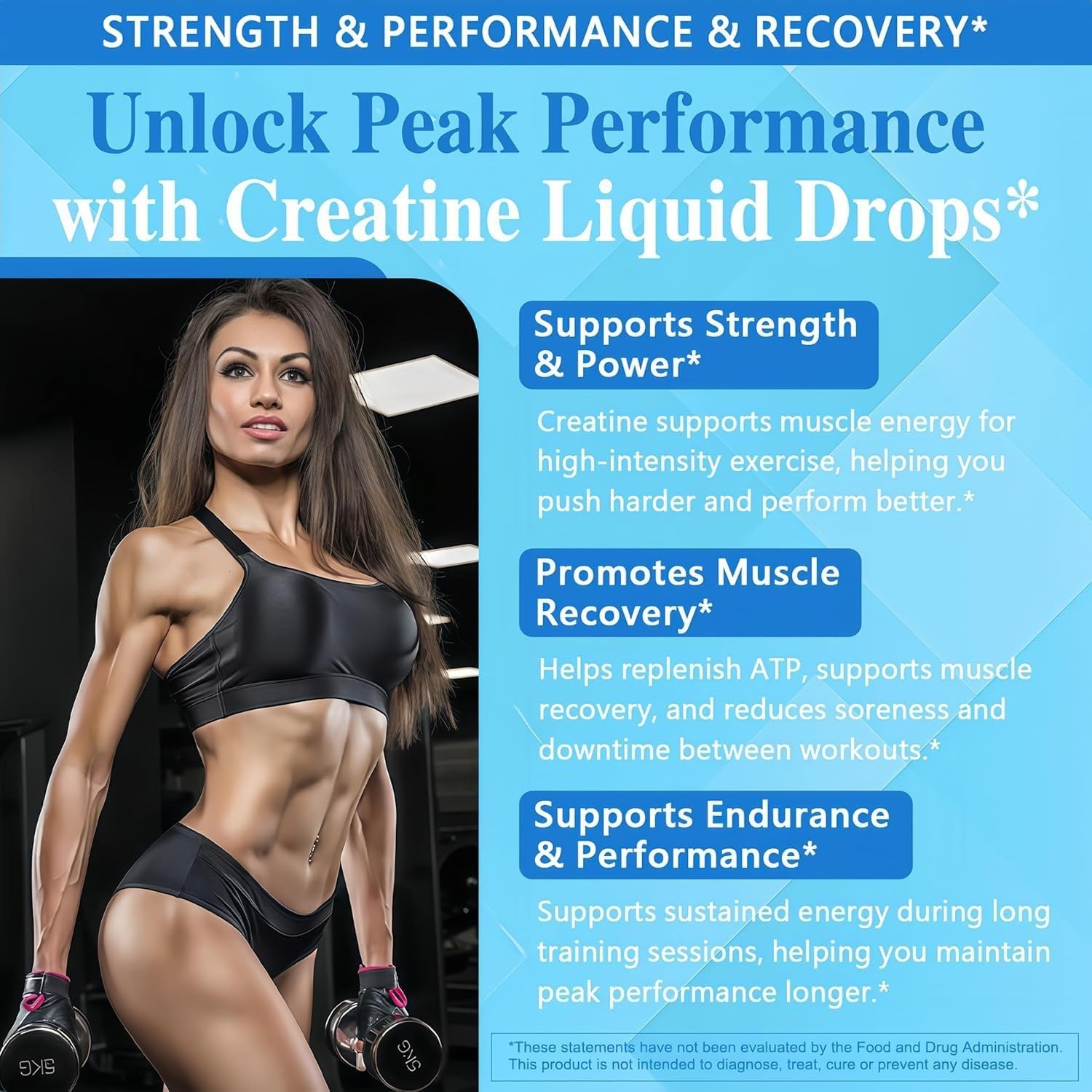 Creatine Liquid Drops 5000mg – 98% High Absorption for Energy & Strength