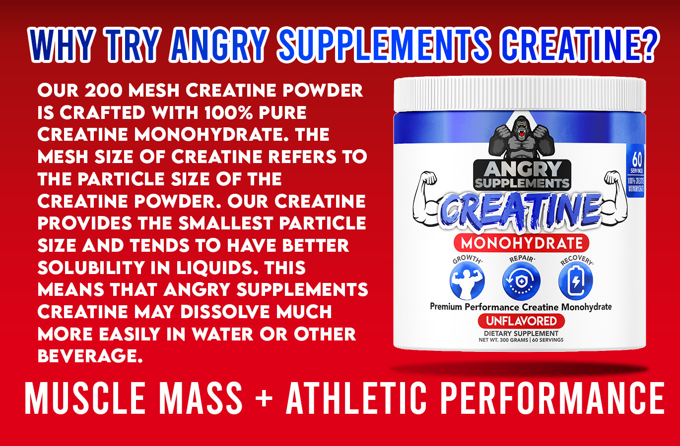 AS Creatine Monohydrate Powder 400 SERVINGS 5G Men Muscle Gain 2.2 LBS BAG 2PACK