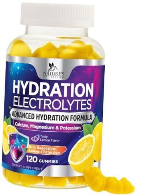 Hydration Electrolyte Gummies – Daily Liquid Replenisher 120 Count (Pack of 1)