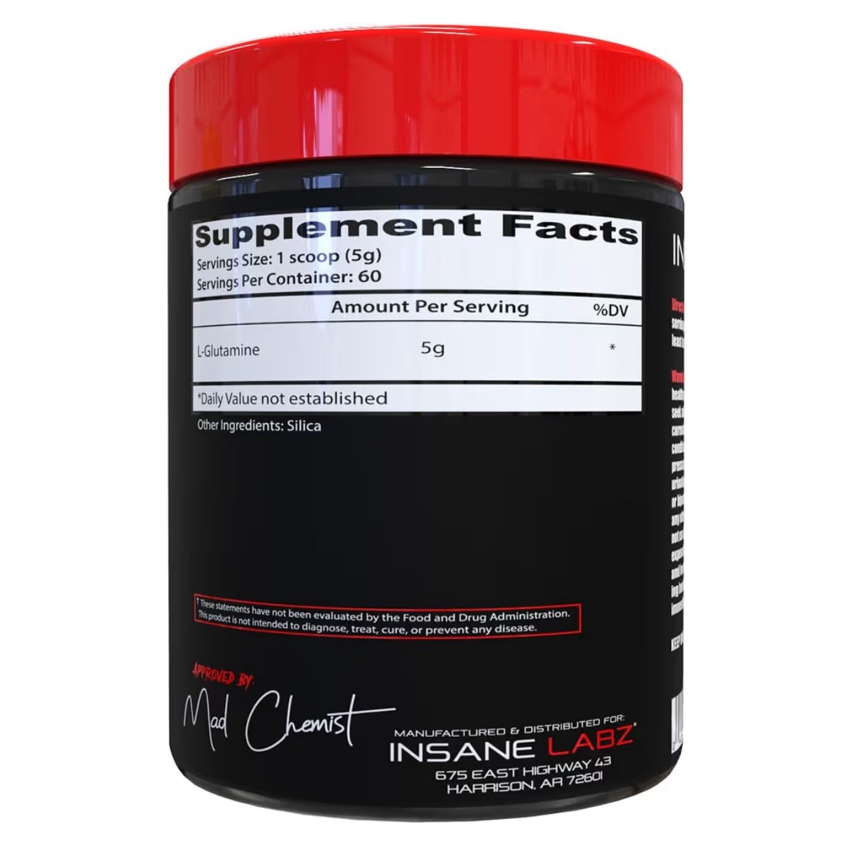 The Asylum Cabinet by Insane Labz Glutamine powder 300g