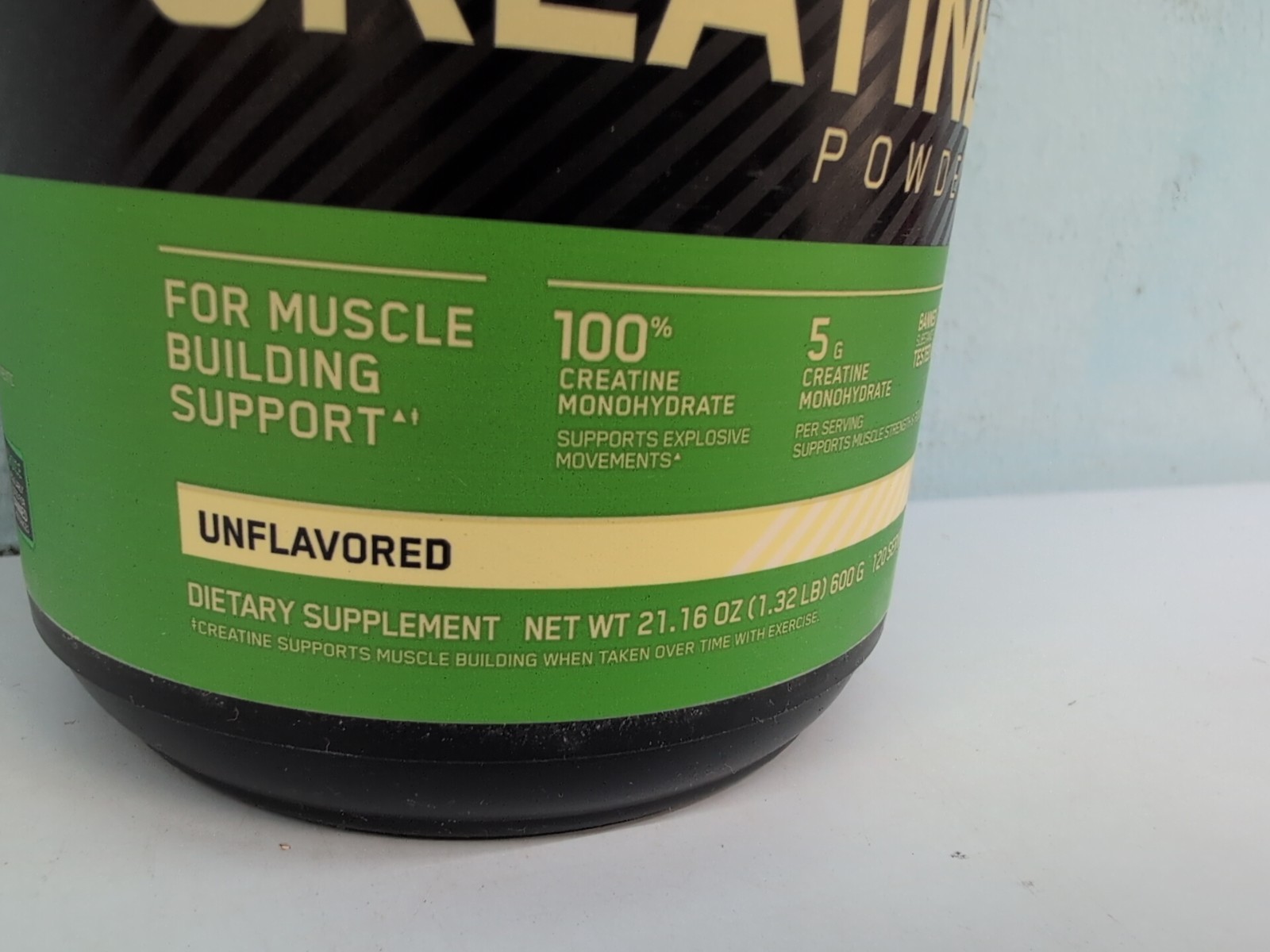 Optimum Nutrition Micronized Creatine Powder Unflavored 1.32 LB 600g Exp 9/2027