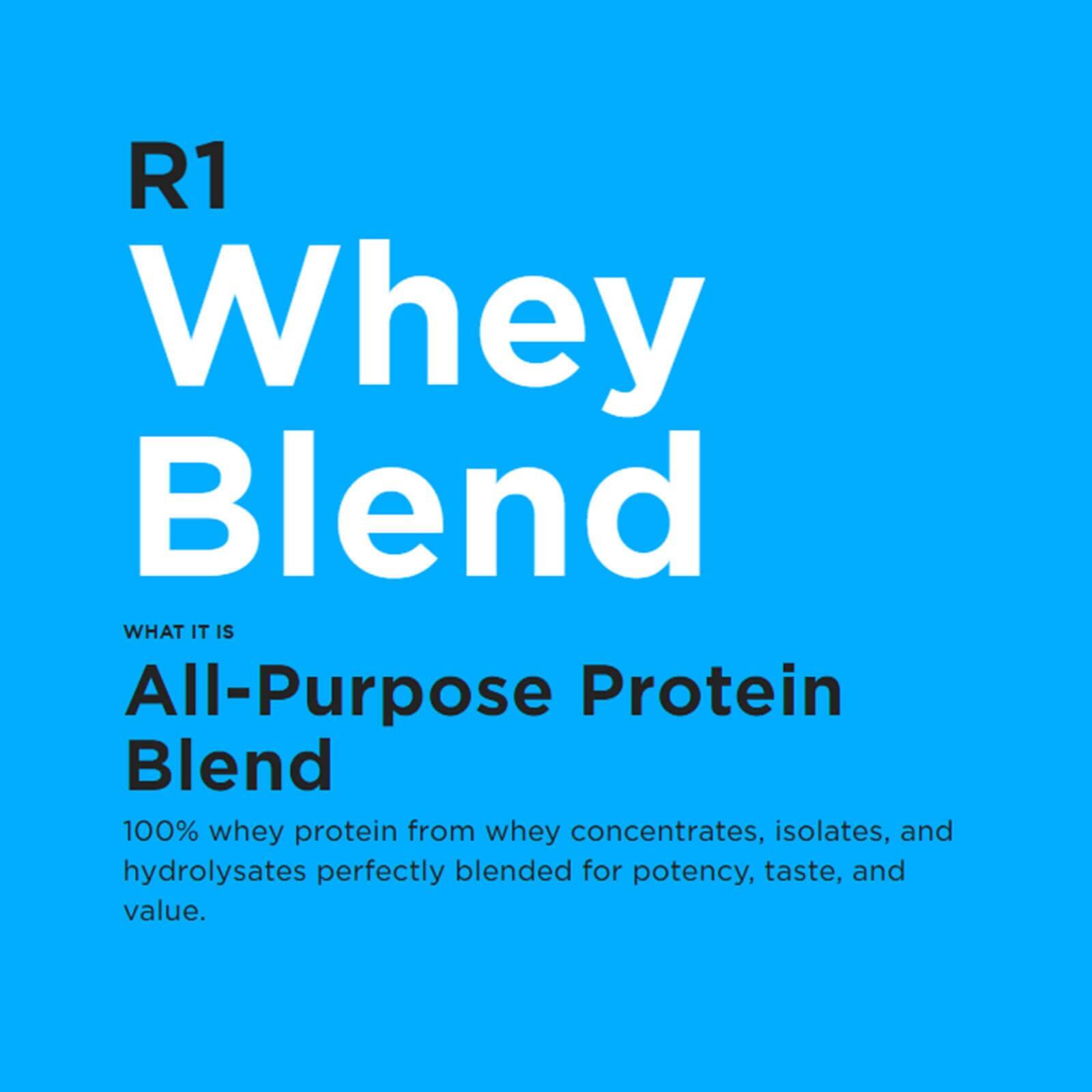 RULE 1 Whey Blend 14 serv Vanilla Ice Cream 100% Whey Protein Blend 1.02lb