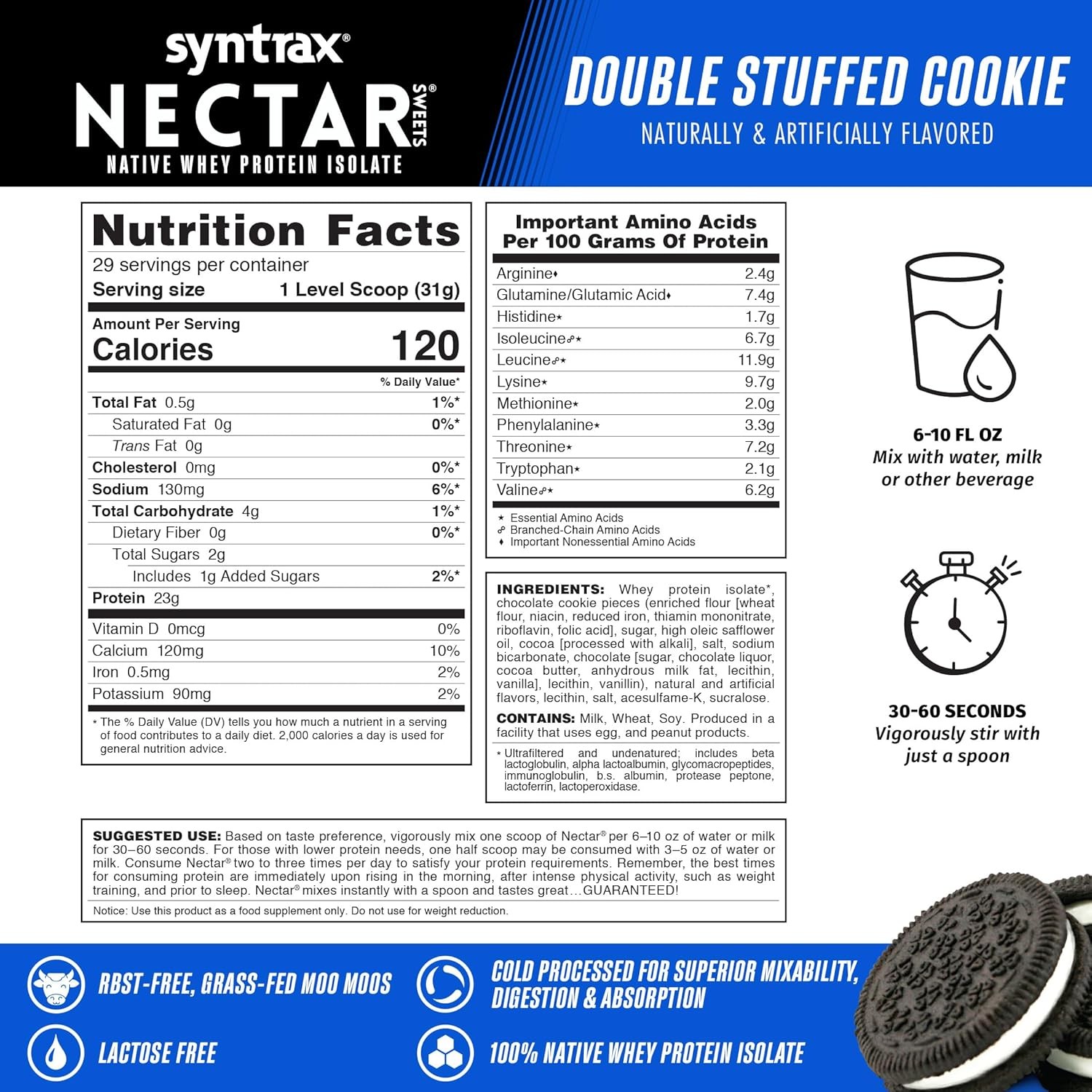 Syntrax Nectar Sweets 2lb Protein Powder – Double Stuffed Cookie