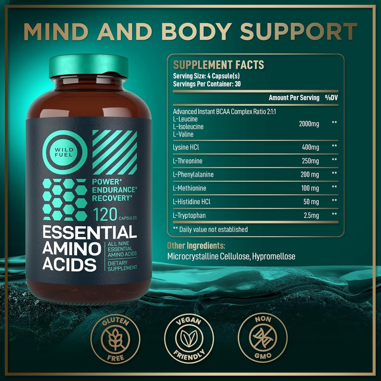 Essential Amino Acids – 1 Gram Per Serving Powder Blend of All 9 Essential Amino