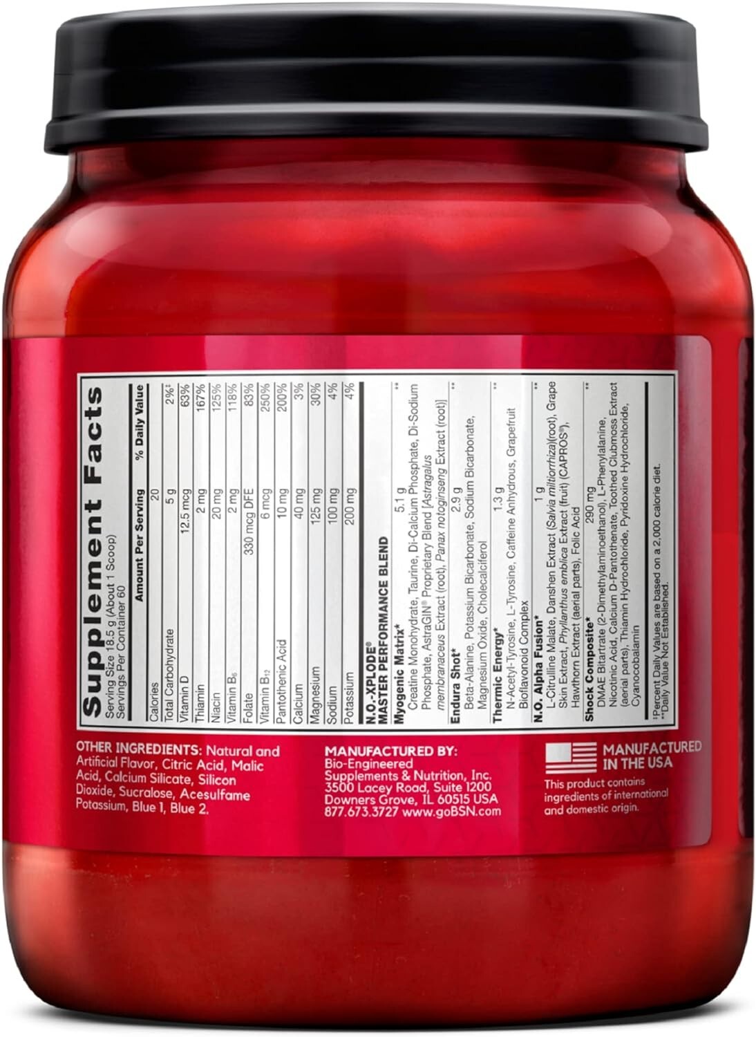 BSN NO Xplode Pre-Workout Pump Nitric Oxide Booster 60 Servings 5 Flavors New