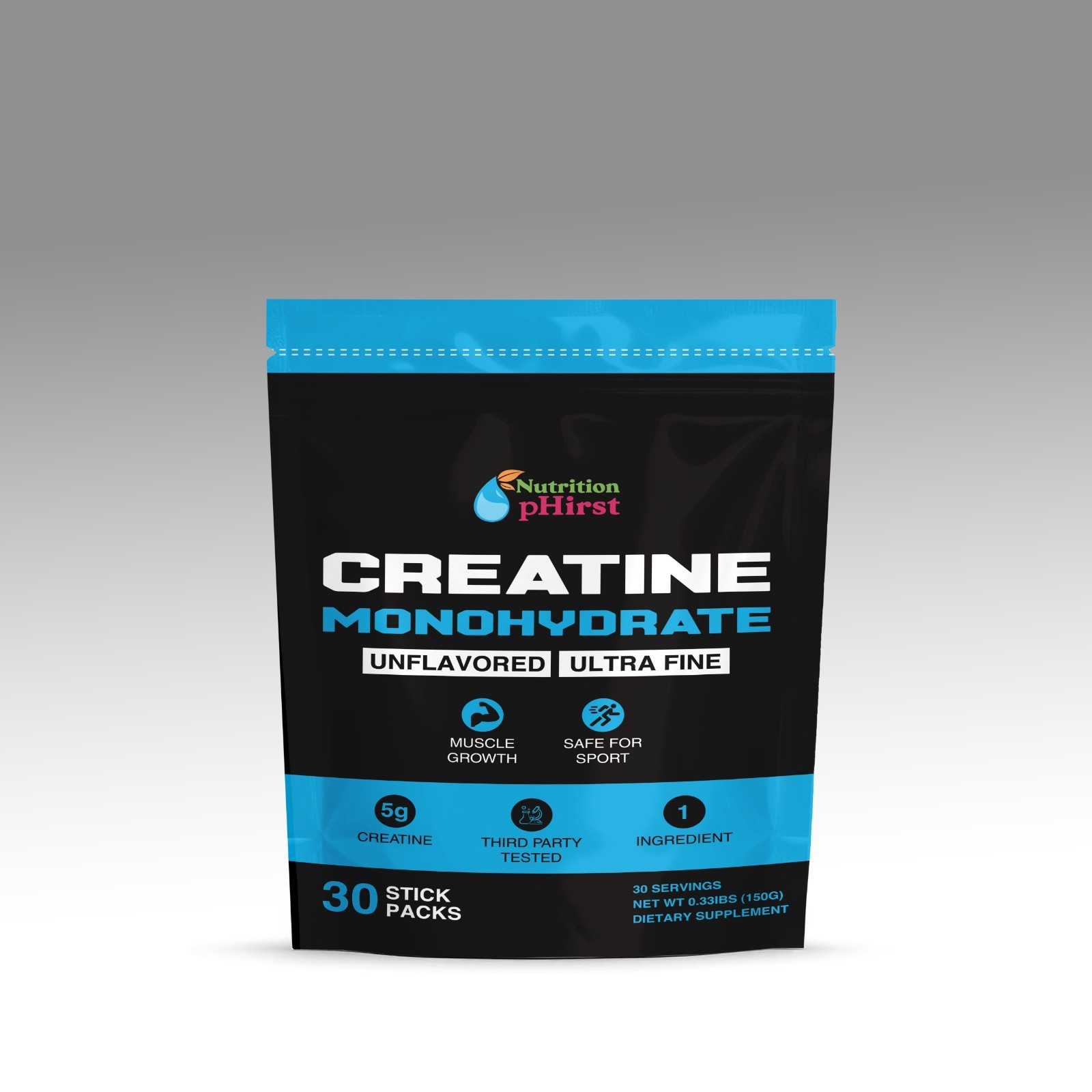 Creatine Monohydrate Sticks Muscle Gain 5000mg Per Serv (5g) 30 Sticks Powder