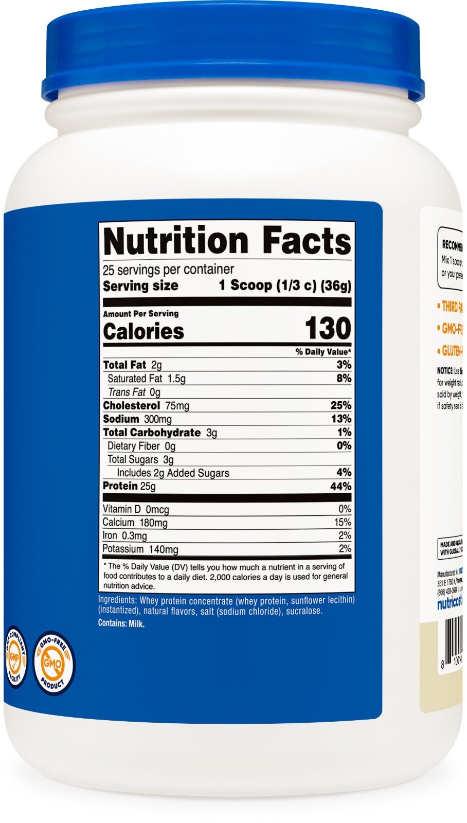 Nutricost Whey Protein Concentrate (Vanilla) 2 LBS