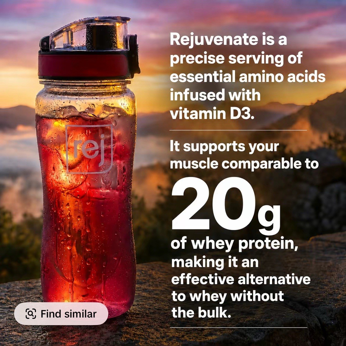 EAA+BCAA Drink Mix Alternative to Whey Protein 20g Protein 1,000 IU Vitamin D3