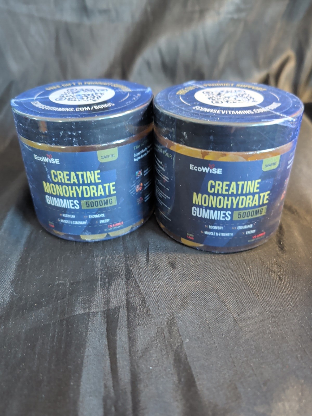 Lot Of 2 ECOWISE Creatine Gummies Muscle Stamina Recovery SugarFree 120 Ea 240