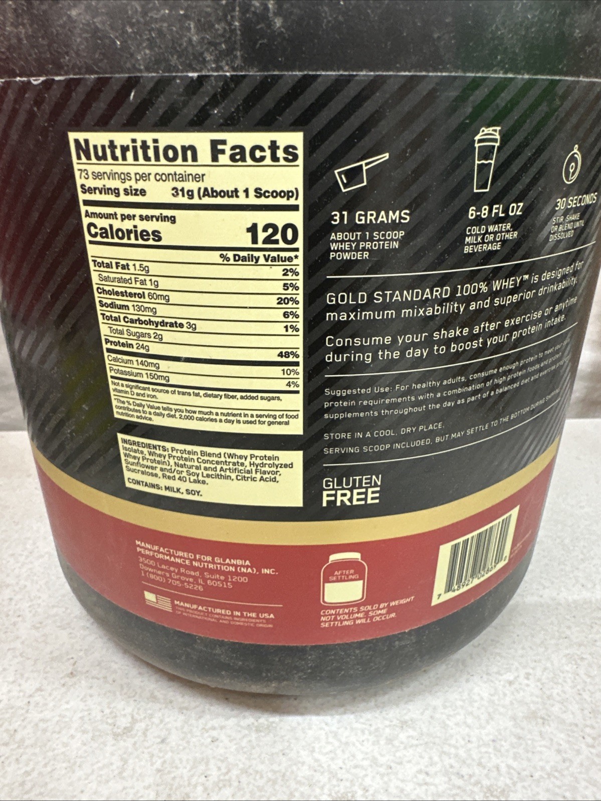OPTIMUM NUTRITION GOLD STANDARD 100% WHEY™ PROTEIN 5LB Muscle Support & Recovery