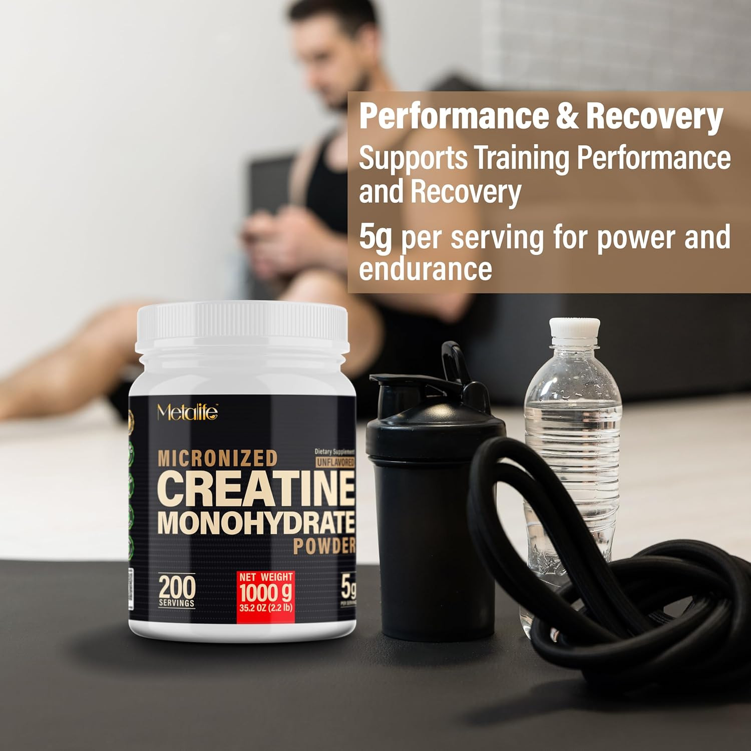 100% Pure Creatine Monohydrate Powder 200 Servings, Micronized Powder, Muscle Gr