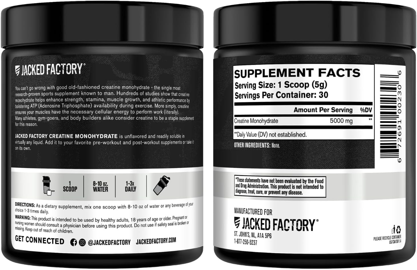 Unflavored 150g Creatine Monohydrate Powder – 5g Daily, Third-Party Tested