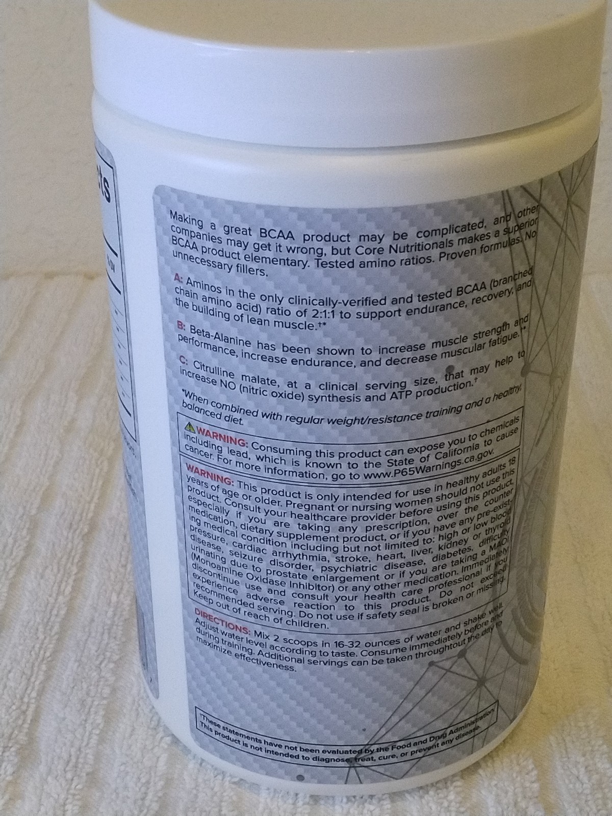 Core Nutritionals Platinum ABC Advanced BCAA Supplement Patriot Pop BBD 08/28