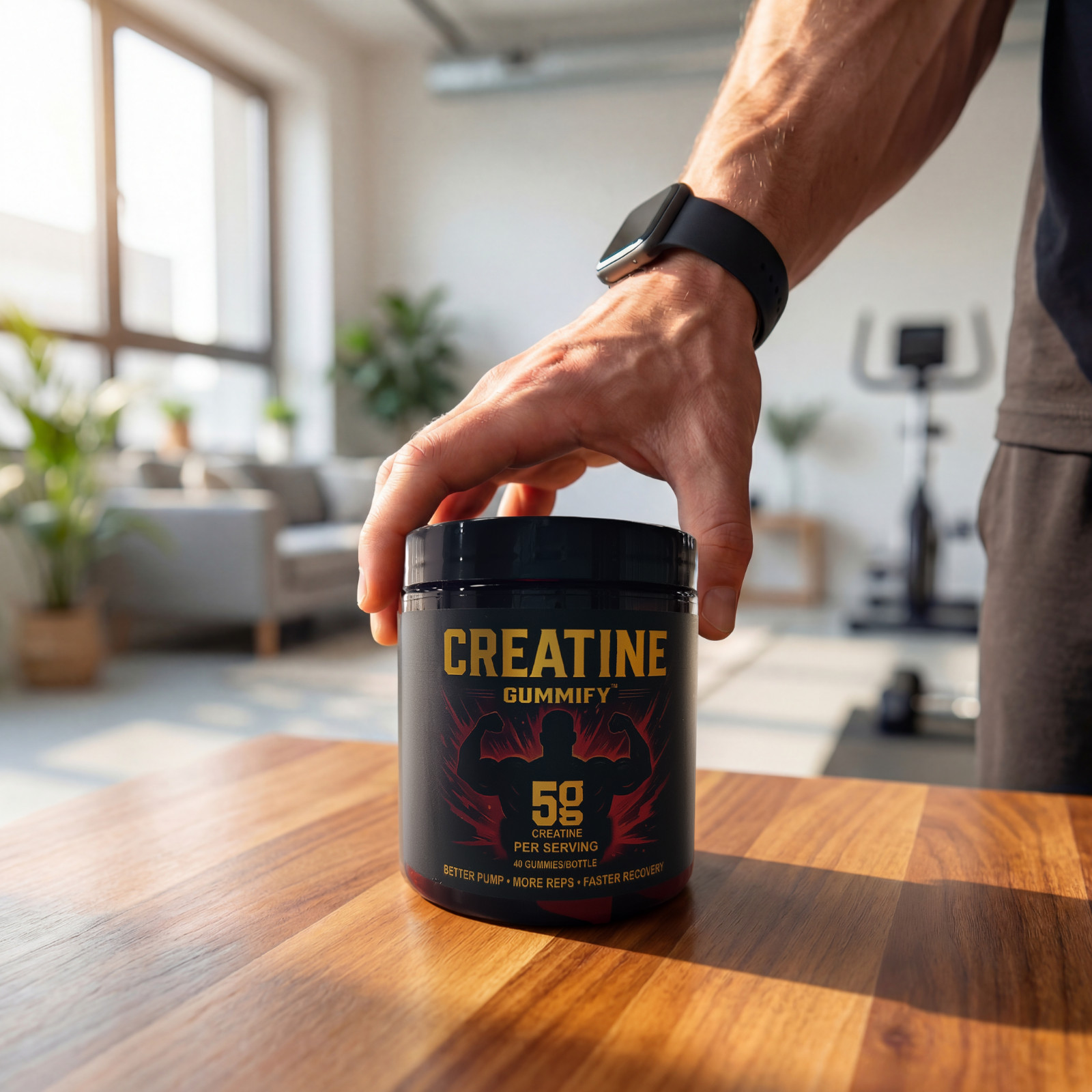 2 Pack Creatine gummies, 5g creatine, 40 gummies per bottle, vegan, gluten-free
