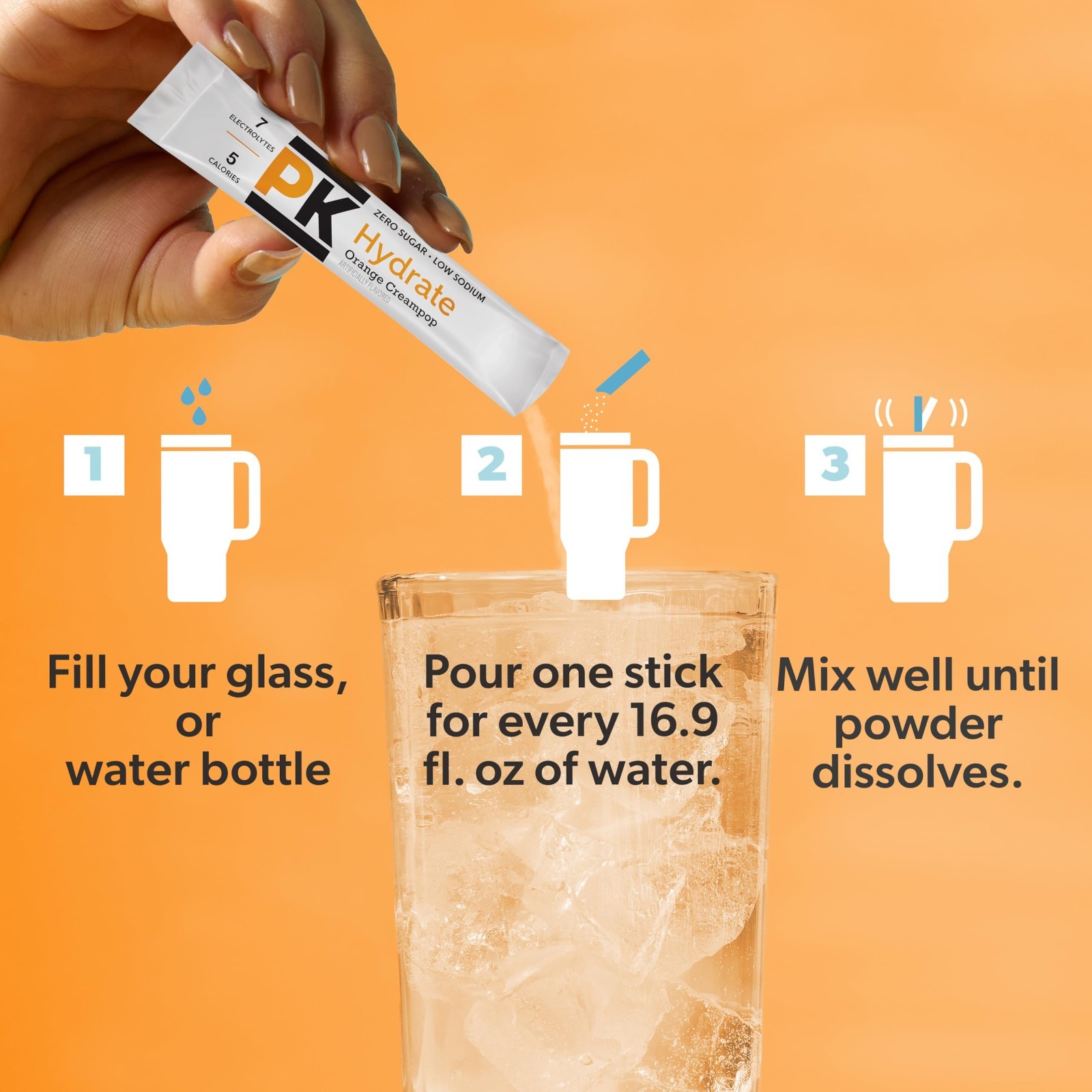 Hydration Drink Mix Singles – Orange Creampop Flavor, 72 Packets, 12 Boxes, On-t