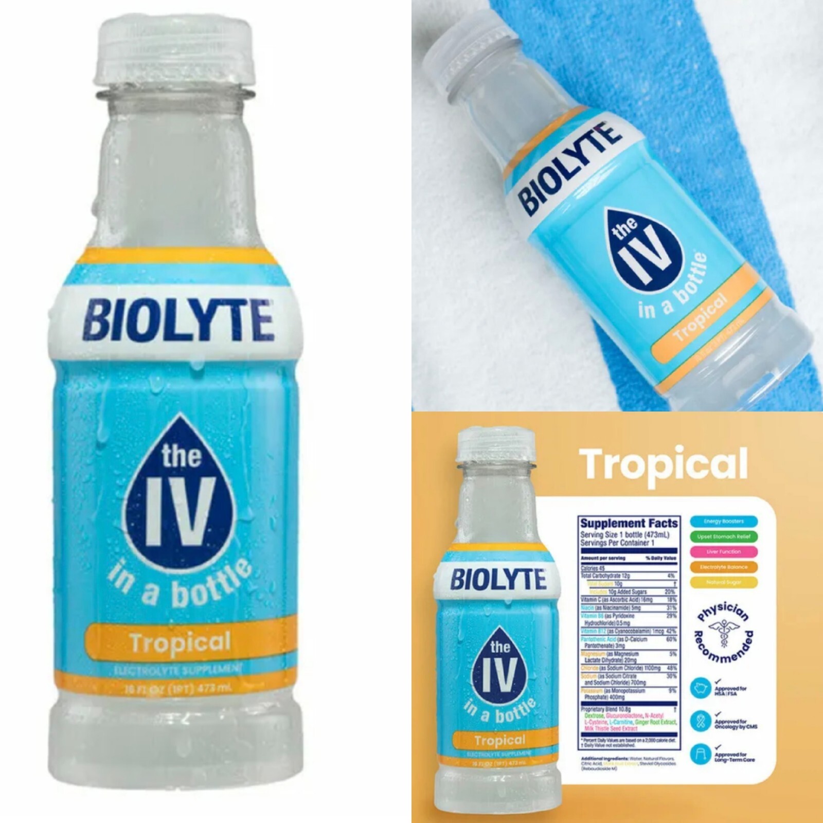 BIOLYTE Electrolyte IV in a Bottle Electrolyte Drink for Rapid Hydration 6pack