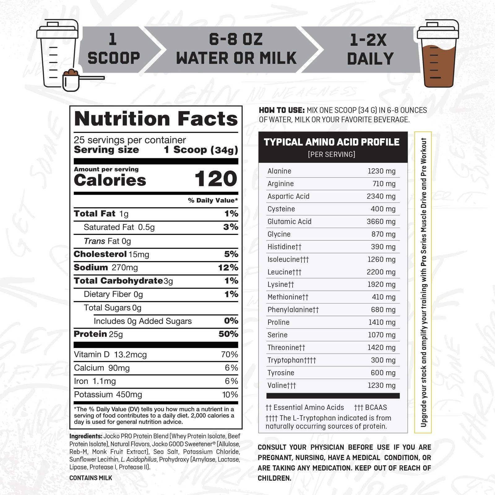 Jocko Fuel Whey Protein Isolate Pro Series, Chocolate, 25g Low Lactose Whey +…
