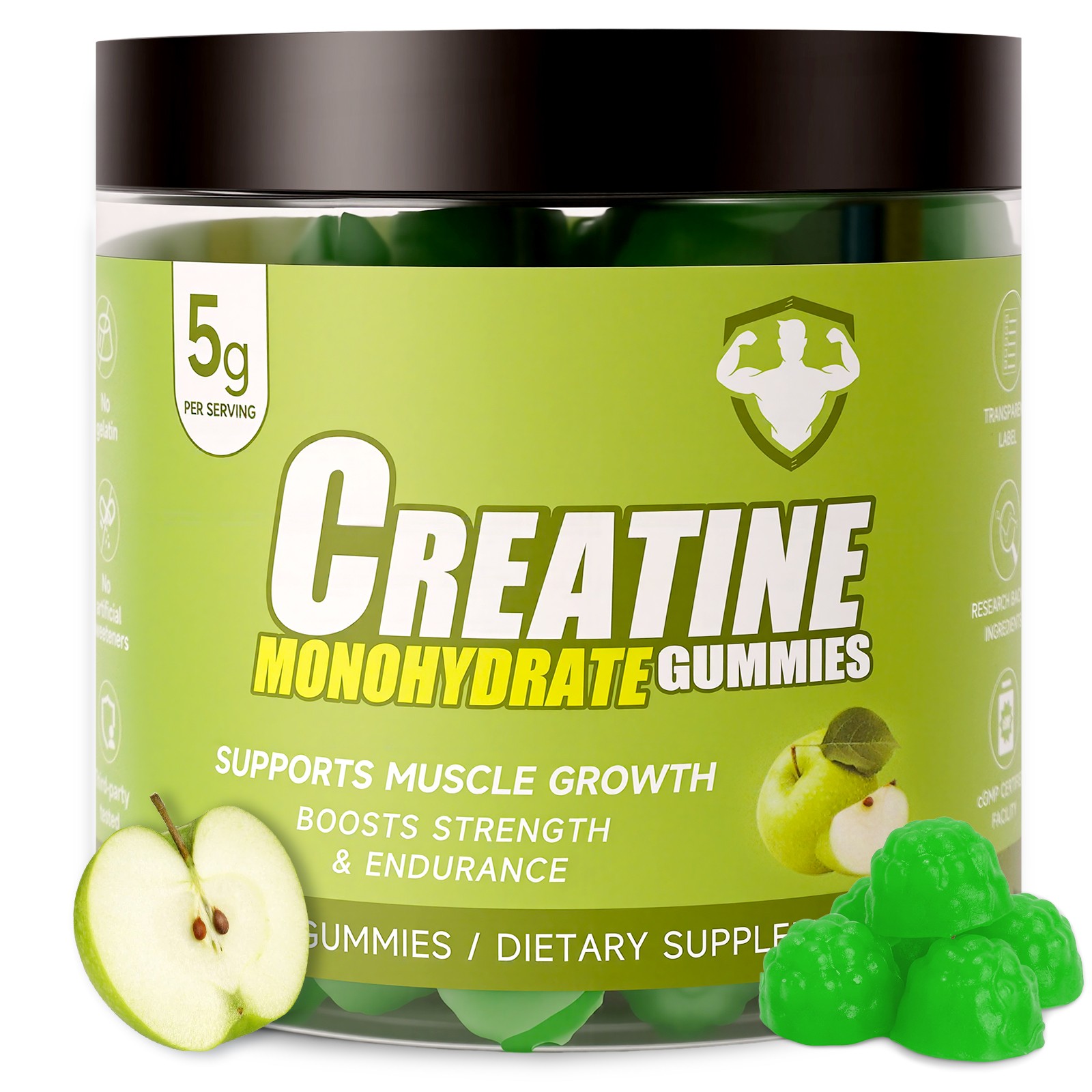 Supports Muscle Growth Creatine Monohydrate Gummies with 5g Per Serving