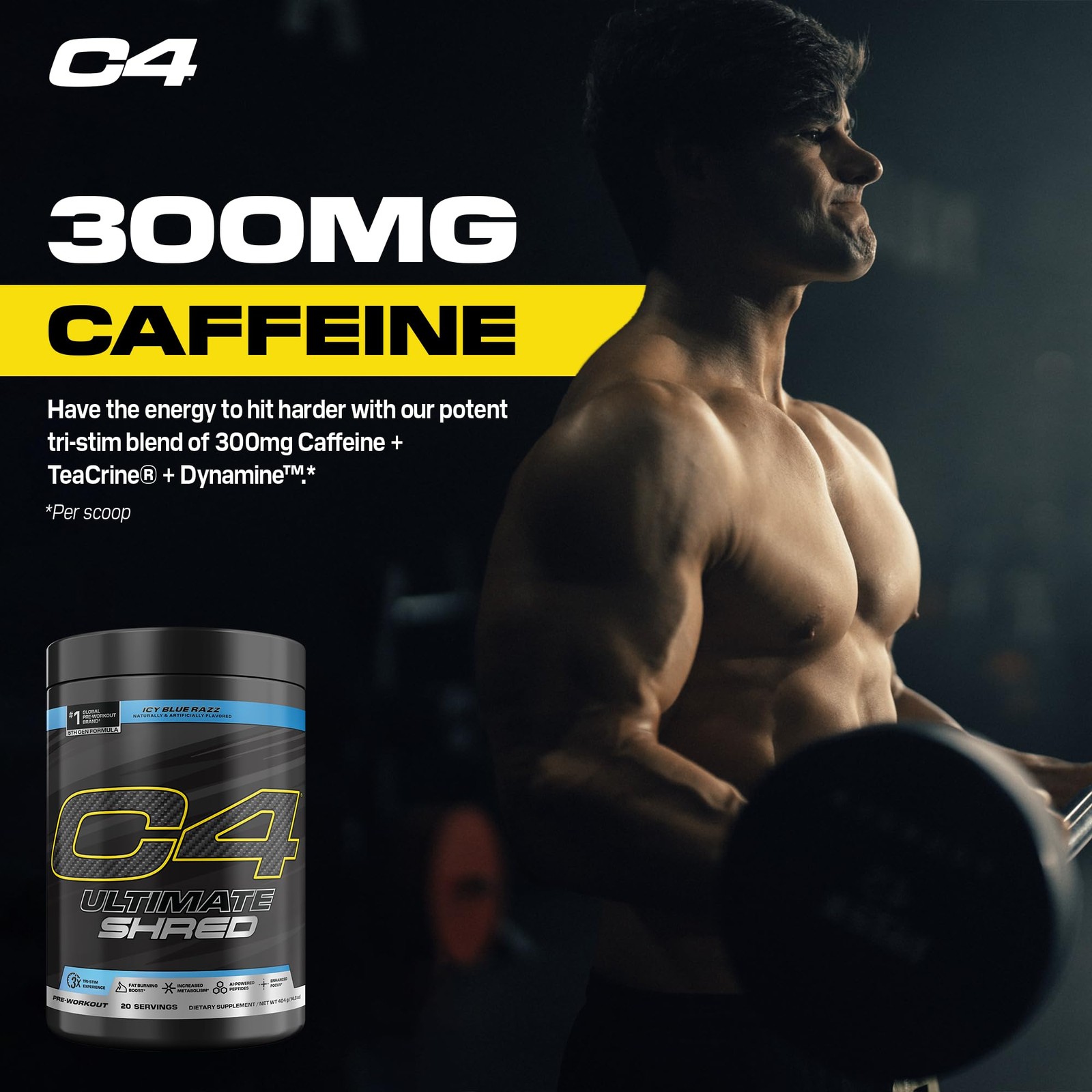 Cellucor C4 Ultimate Shred Pre Workout Powder, Fat Burner for Men & Women, We…