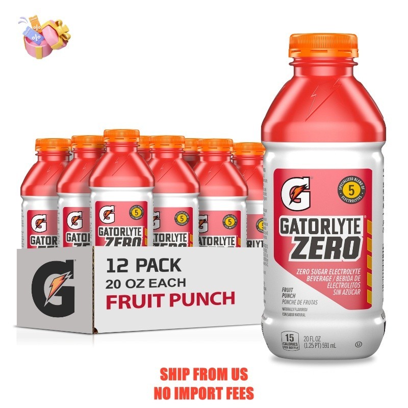 (12 pack) Gatorade Gatorlyte Fruit Punch Electrolyte Sports Drink, 20 fl oz Bott
