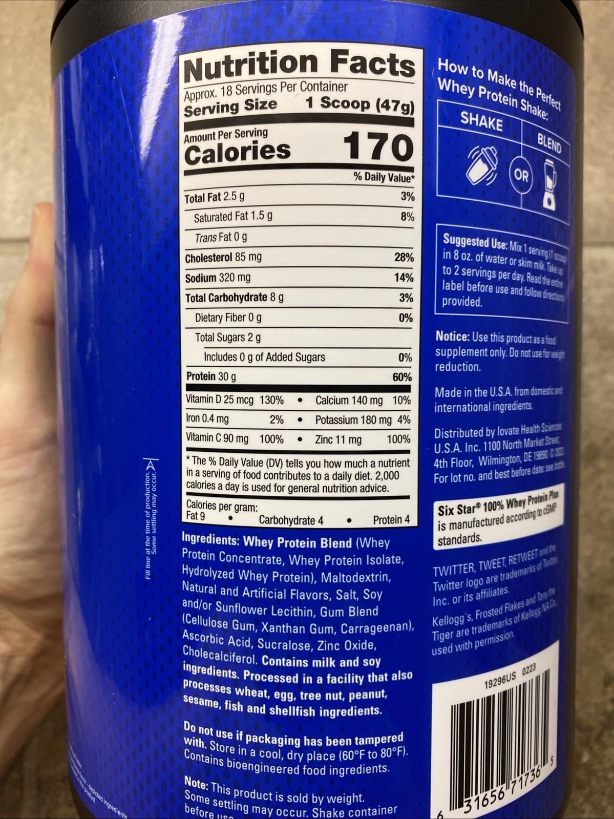 Six Star 100% Whey Protein Plus Kelloggs Frosted Flakes 1.81 lbs