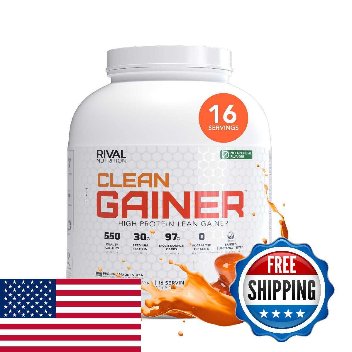 Rival Nutrition Clean Gainer Salted Caramel High-Protein Lean Gainer Powder I 5