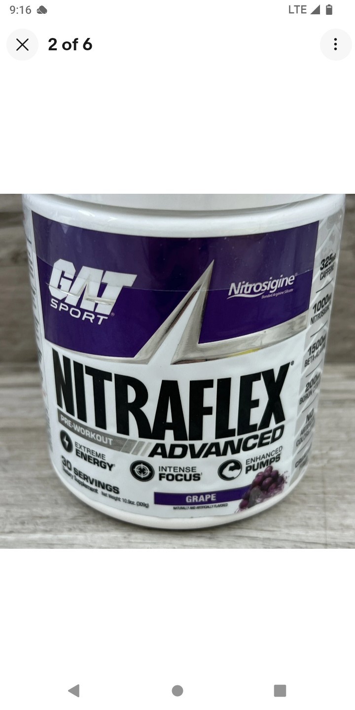 GAT SPORT, Nitraflex Advanced Pre-Workout Powder, Increases Blood Flow EXP 2028