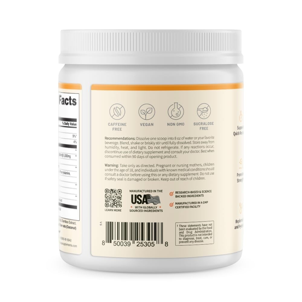 BCAA Powder Peach Mango – Essential Amino Acids, 5g Vegan, Nitric Oxide Booster,