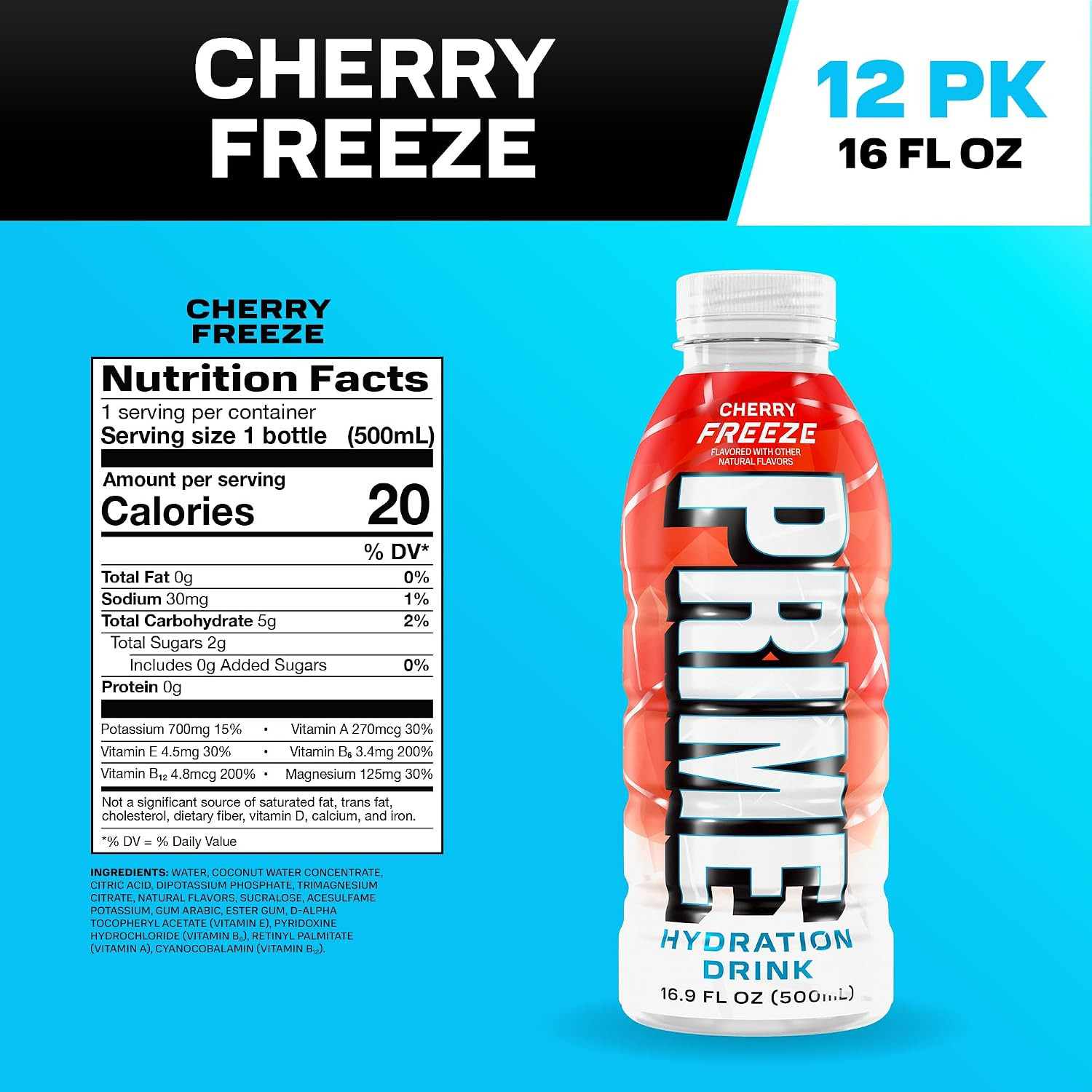 CHERRY FREEZE, Sports Drinks with Coconut Water, Electrolyte Enhanced to Repleni
