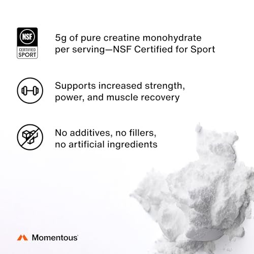 Momentous Creatine Monohydrate Powder – Supports Strength, Lean Muscle &