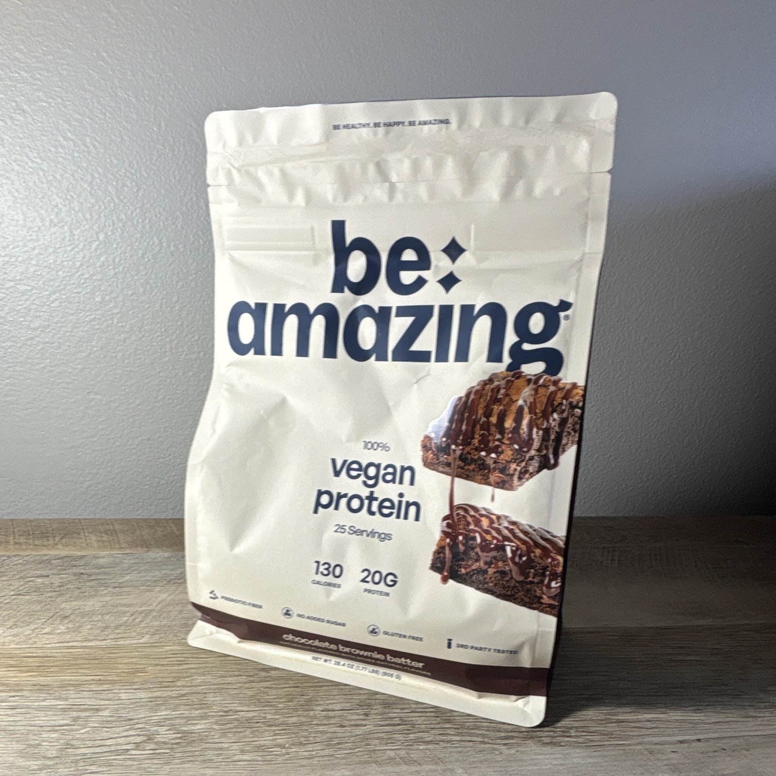 Be Amazing Vegan Protein Powder Chocolate Brownie Batter 28.4 oz Exp 10/2027